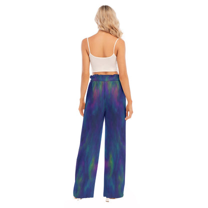Women's Waist Fungus Edge Wide-leg Pants