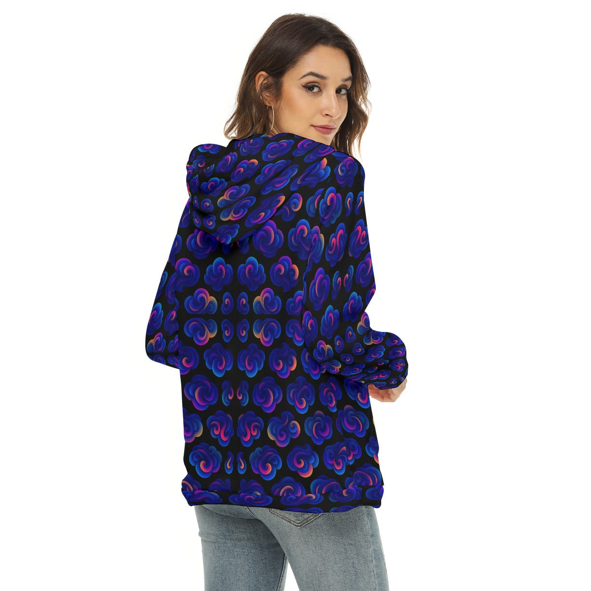 Women's Borg Fleece Hoodie With Half Zip