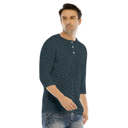 Men's Bracelet Sleeve T-shirt With Button Closure - view 2