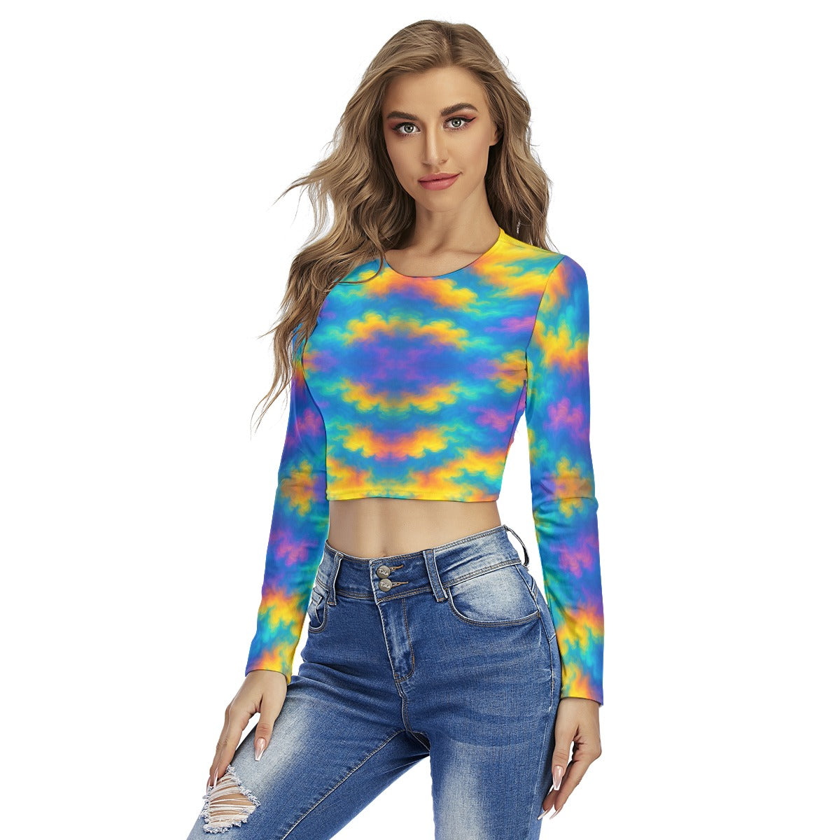 Women's Round Neck Crop Top T-Shirt