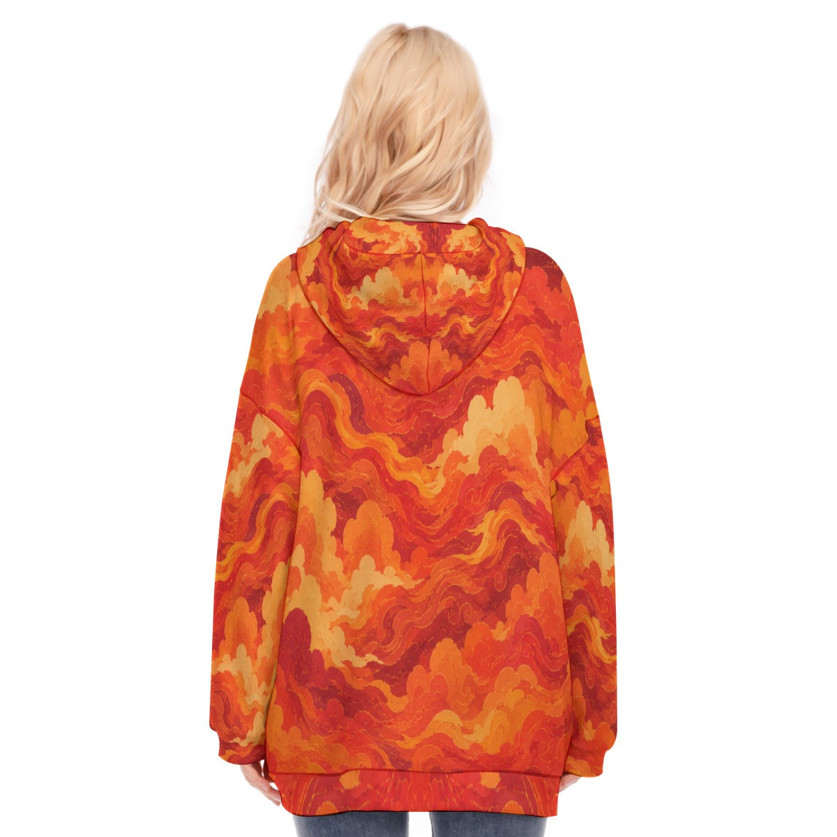 Women's Long Hoodie With Zipper Closure