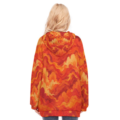 Women's Long Hoodie With Zipper Closure