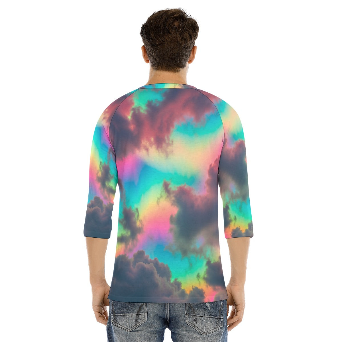 Men's Bracelet Sleeve T-shirt With Button Closure - view 4