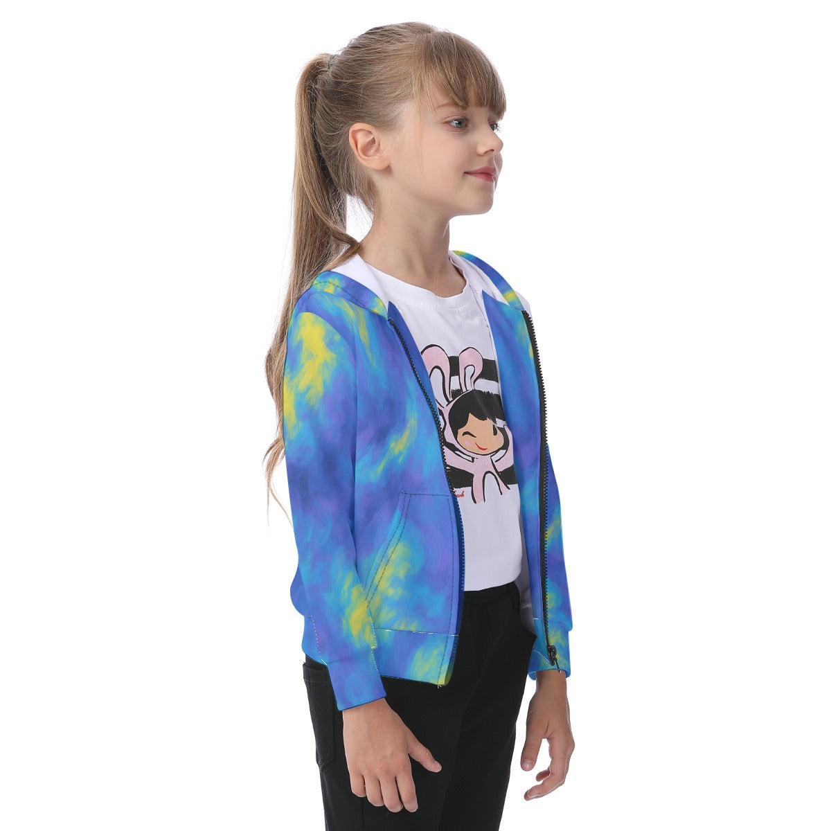 Unisex Kid's Zip-up Hoodie With Patch Pocket