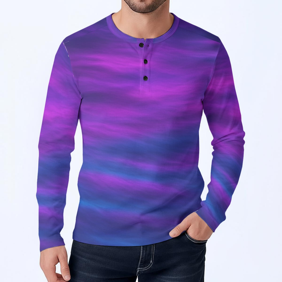 Men's Classic Long-Sleeve Henley Shirt