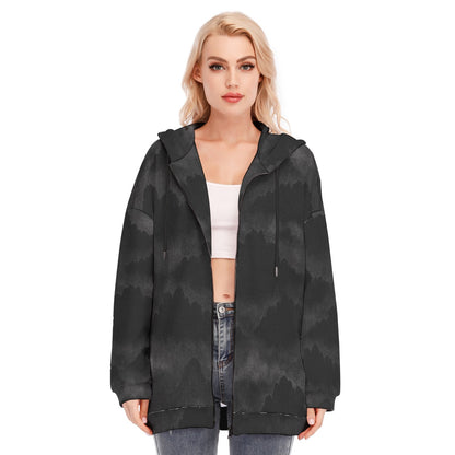 Women's Long Hoodie With Zipper Closure