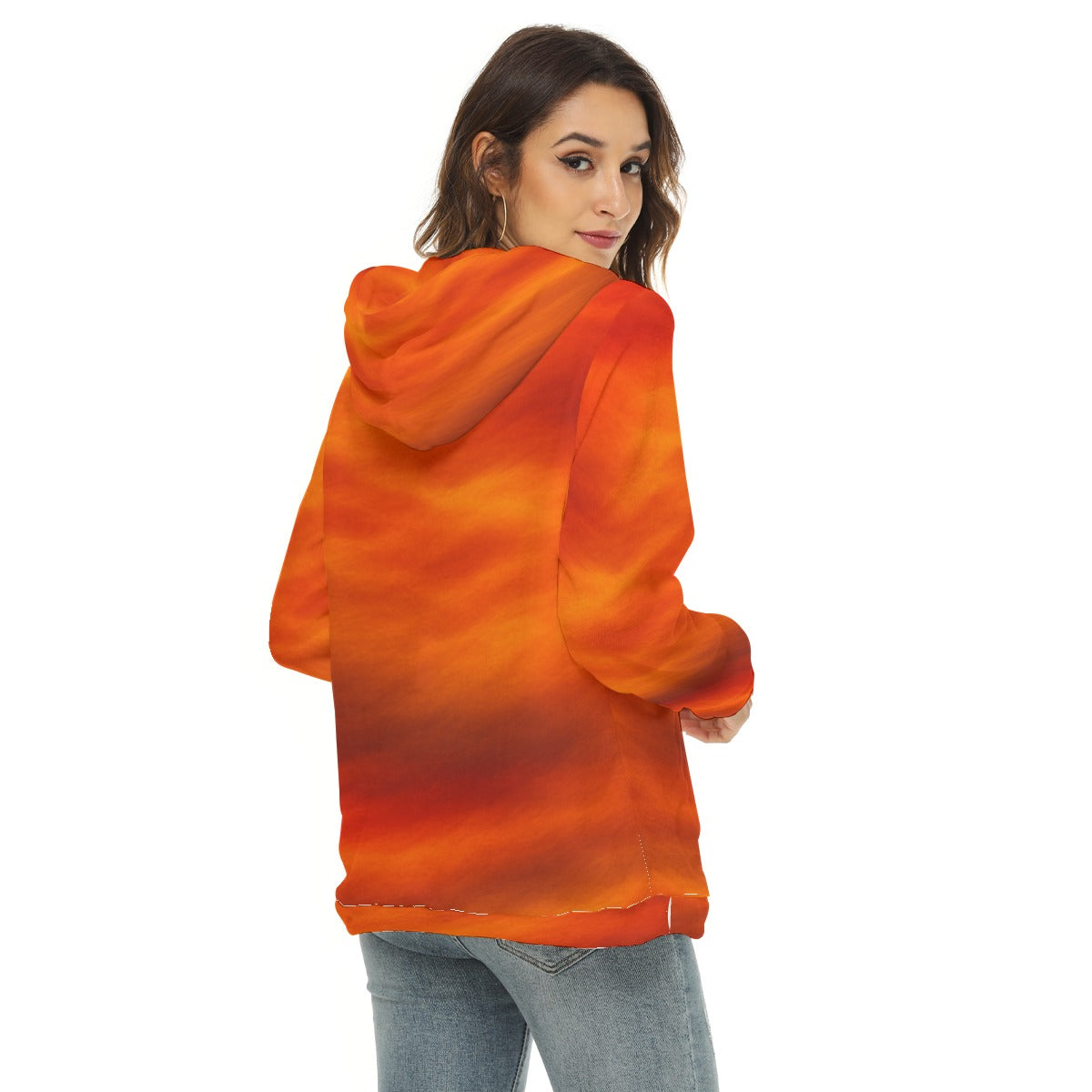 Women's Borg Fleece Hoodie With Half Zip