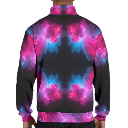 Men's Hidden Half-Zip Placket Hoodie