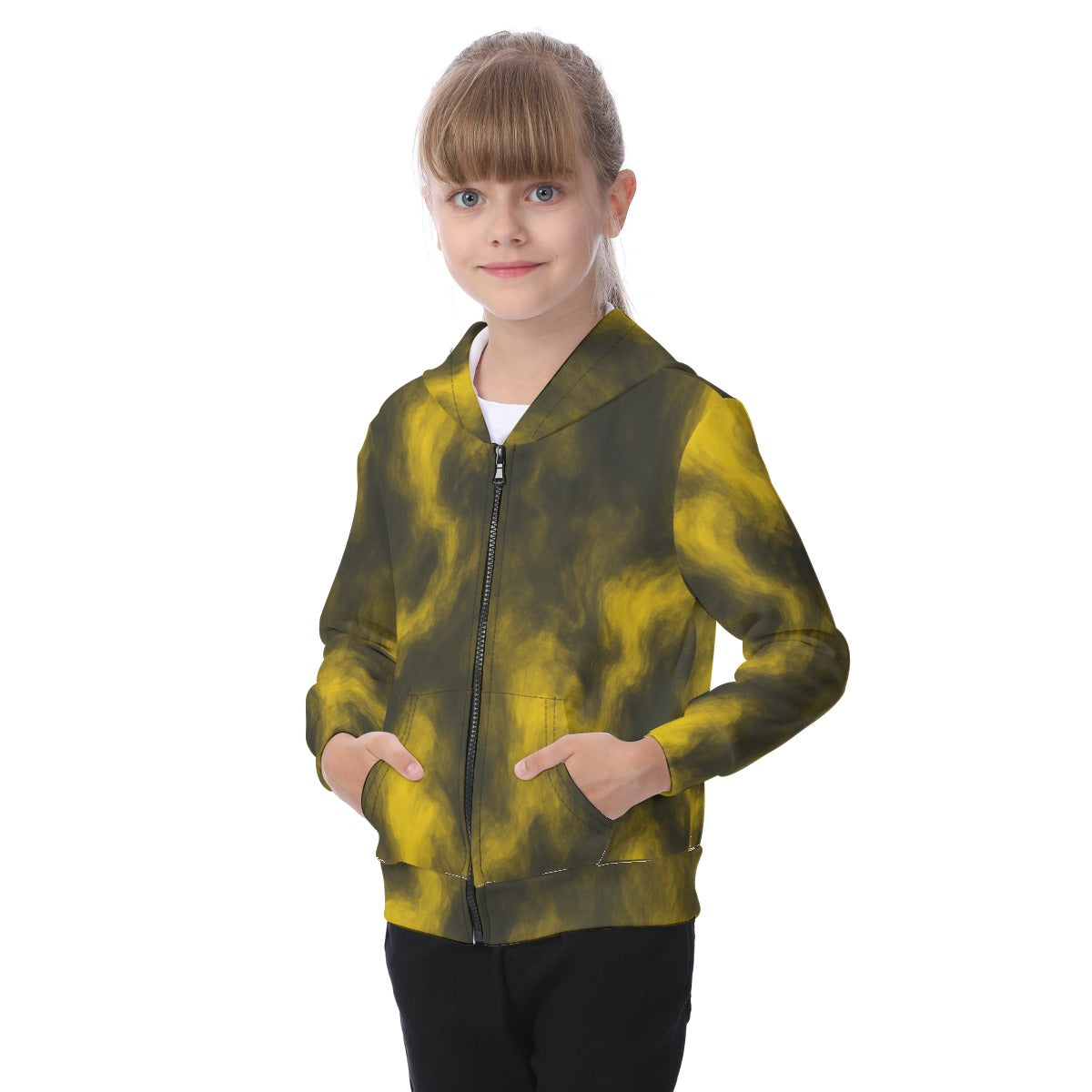 Unisex Kid's Zip-up Hoodie With Patch Pocket