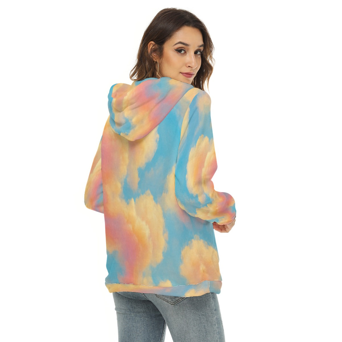 Women's Borg Fleece Hoodie With Half Zip