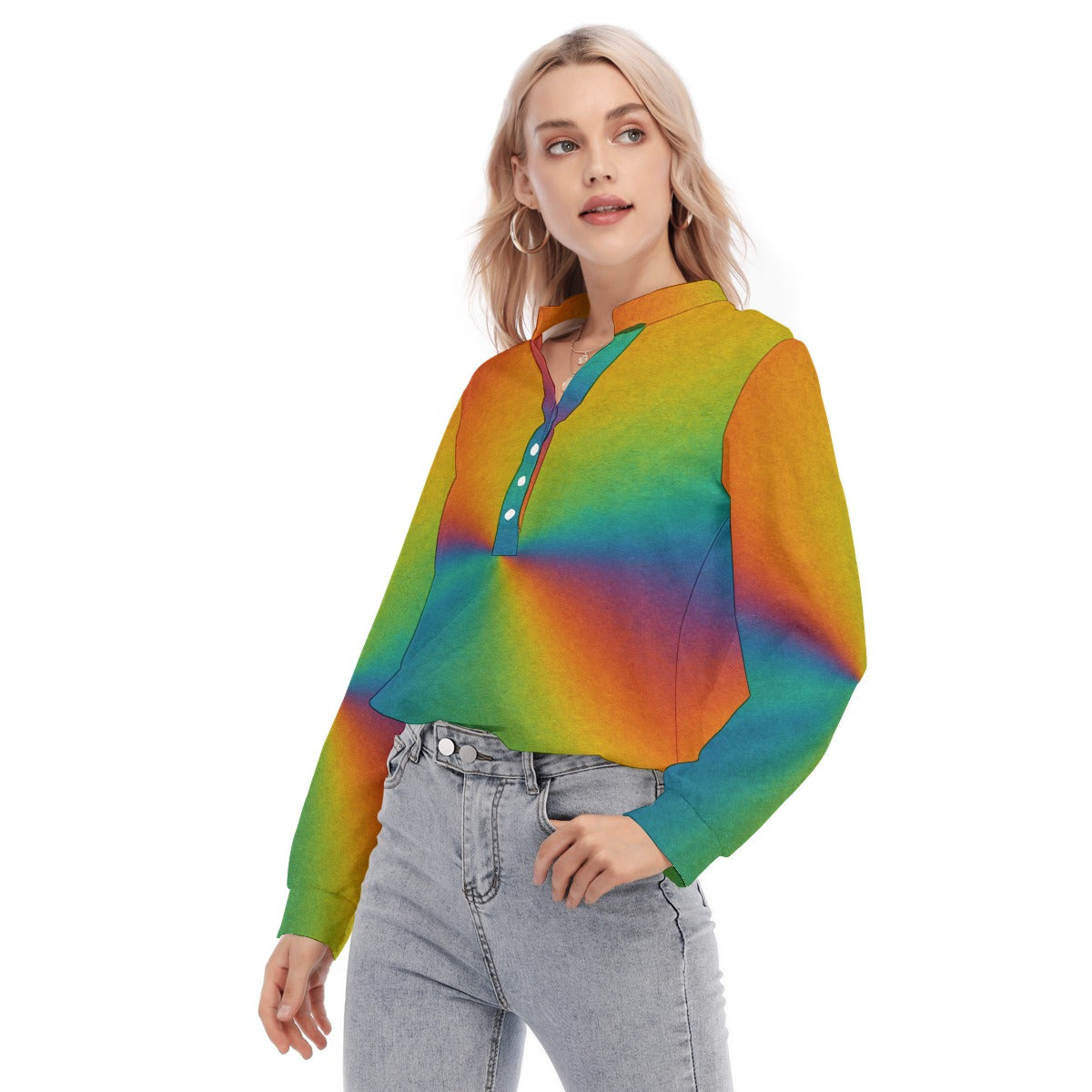 Women's Long Sleeve Blouse With Button Closure