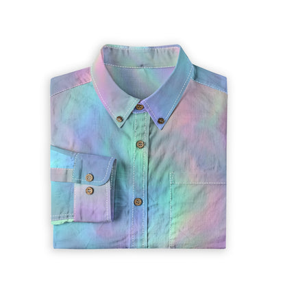 Men's Casual Lapel Long Sleeve Shirt|125GSM Cotton