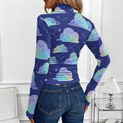 Women's Women's High-Neck Top With Long Sleeve