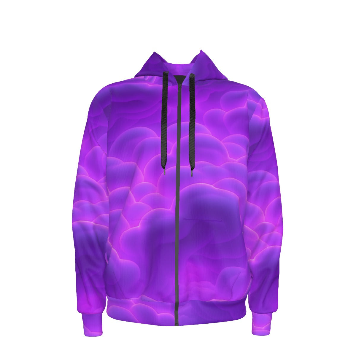 Unisex Zipper Hoodie With Black Lining