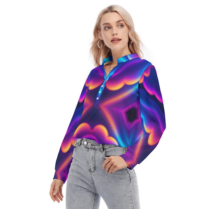 Women's Long Sleeve Blouse With Button Closure