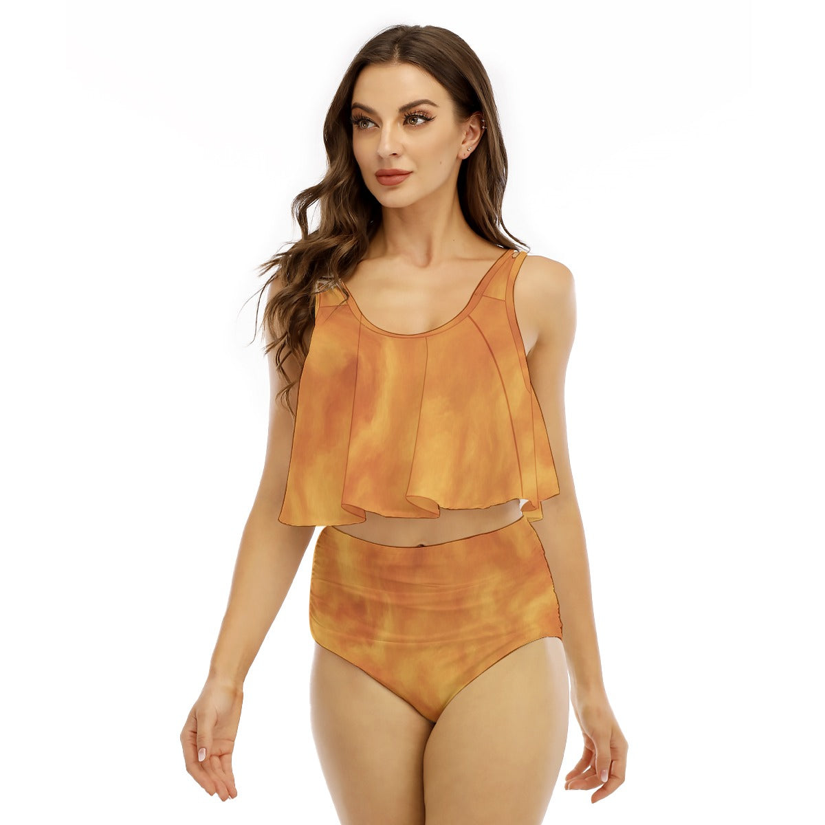 Women's Ruffled Vest Bikini Swimsuit