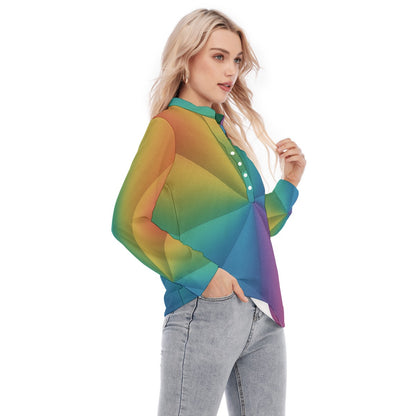 Women's Long Sleeve Blouse With Button Closure