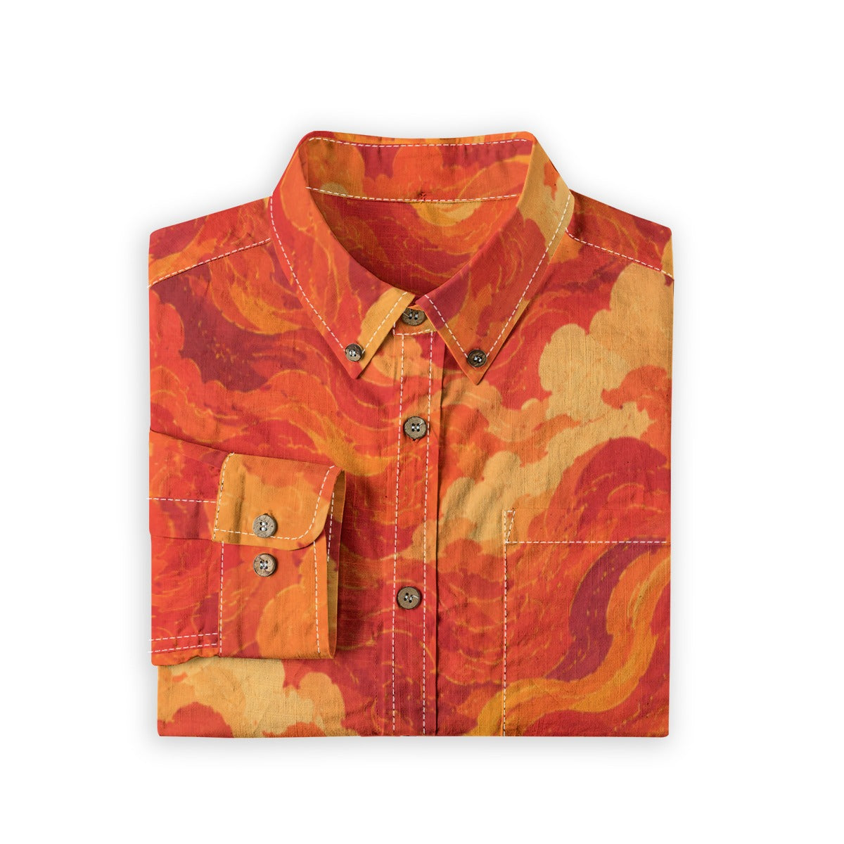 Men's Casual Lapel Long Sleeve Shirt|125GSM Cotton