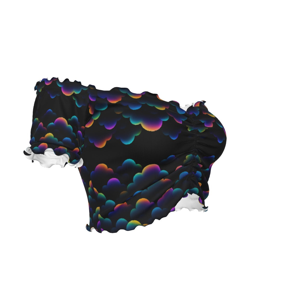 Women's One-shoulder Off-the-navel Short Sleeve T-shirt