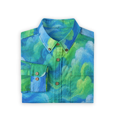 Men's Casual Lapel Long Sleeve Shirt|125GSM Cotton