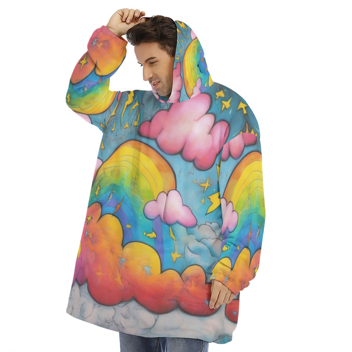 Unisex Sherpa Fleece Hoodie Blanket