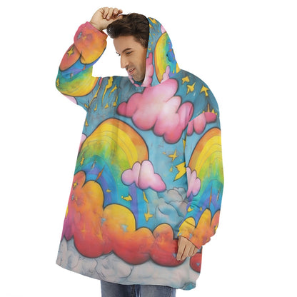 Unisex Sherpa Fleece Hoodie Blanket