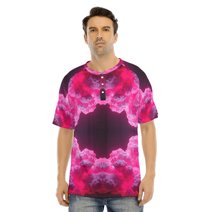 Men's Raglan Sleeve T-shirt With Button Closure