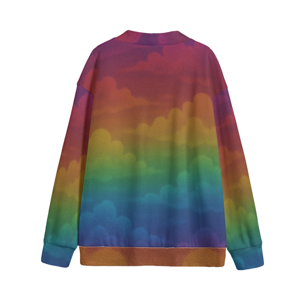 Unisex V-neck Knitted Fleece Cardigan With Button Closure