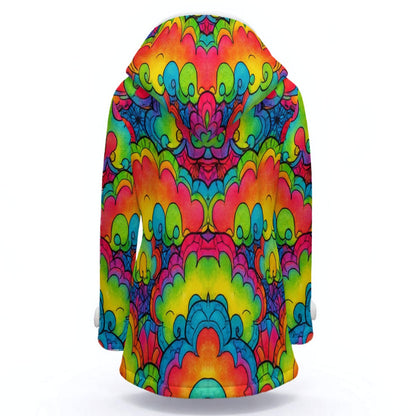 Women's Hooded Double-Breasted Winter Coat With Fleece