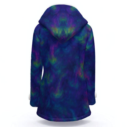 Women's Hooded Double-Breasted Winter Coat With Fleece