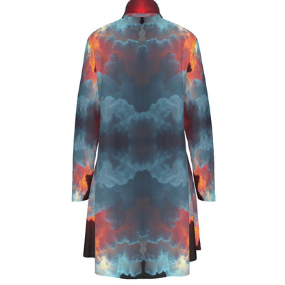 Women's High Neck Dress With Long Sleeve