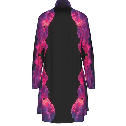 Women's High Neck Dress With Long Sleeve