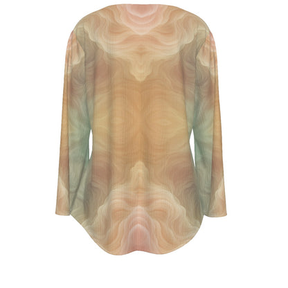 Women's V-neck T-shirt With Irregular Hem