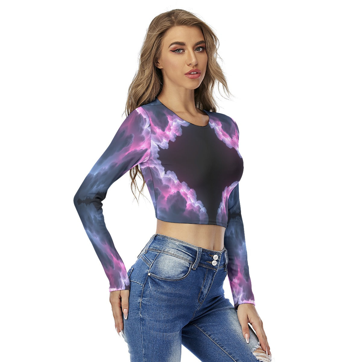 Women's Round Neck Crop Top T-Shirt
