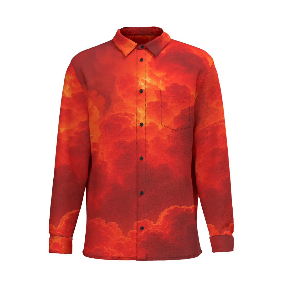 Men's Business Lapel Long Sleeve Shirt With Pocket|110GSM Imitation Flax