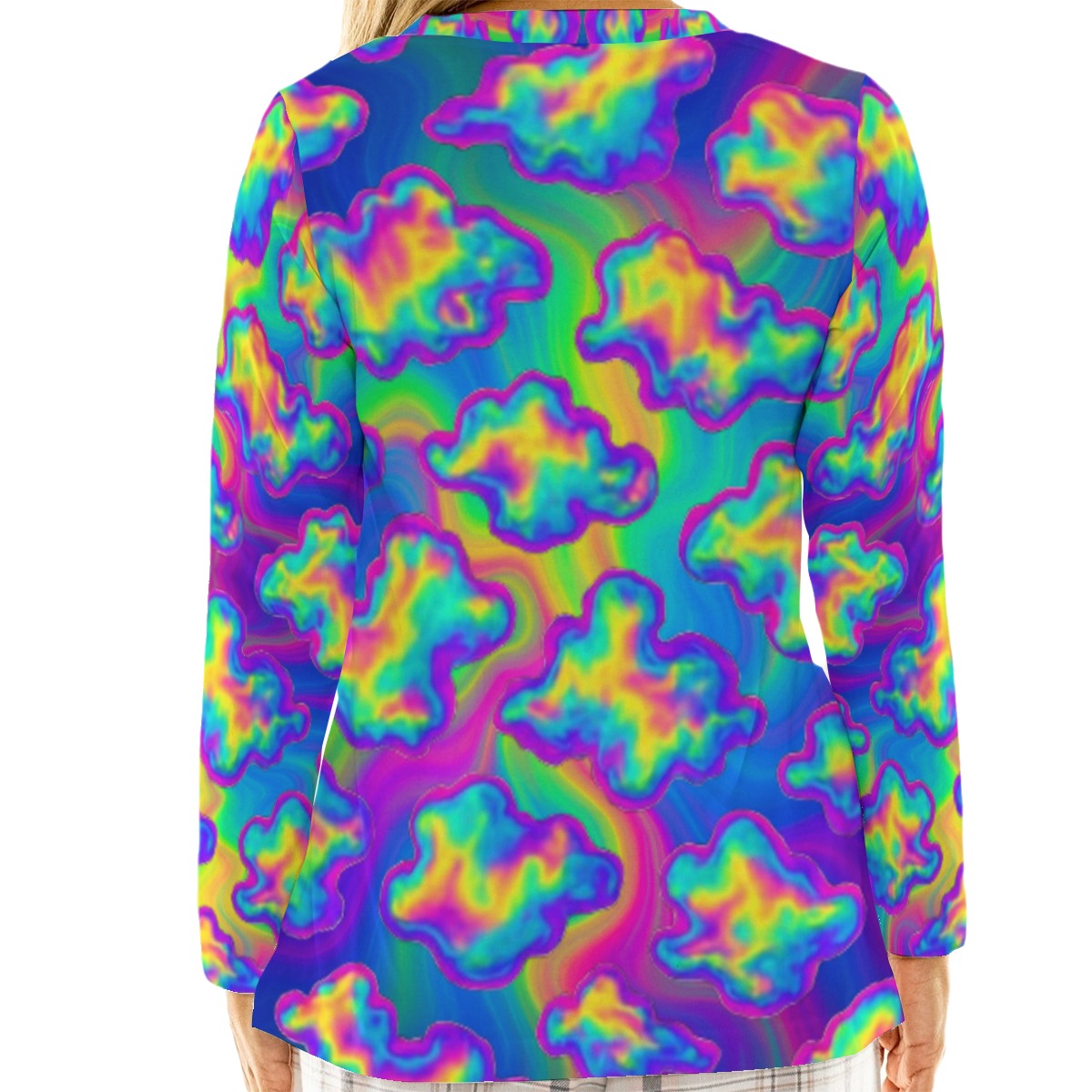 Women's Loose V-Neck T-Shirt With Long Sleeve