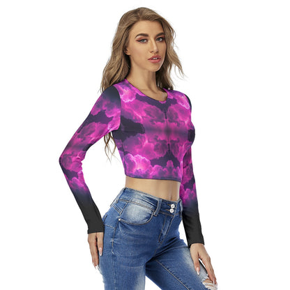 Women's Round Neck Crop Top T-Shirt