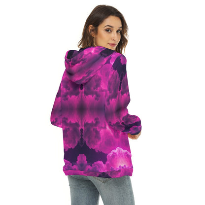 Women's Borg Fleece Hoodie With Half Zip