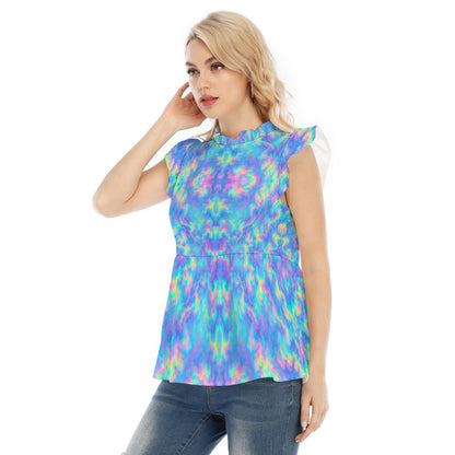 Women's Blouse With Lotus Leaf Lace