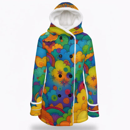 Women's Hooded Double-Breasted Winter Coat With Fleece