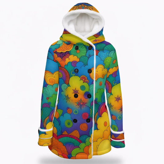 Women's Hooded Double-Breasted Winter Coat With Fleece