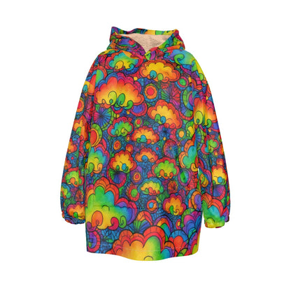 Unisex Kid's Sherpa Fleece Hoodie Blanket