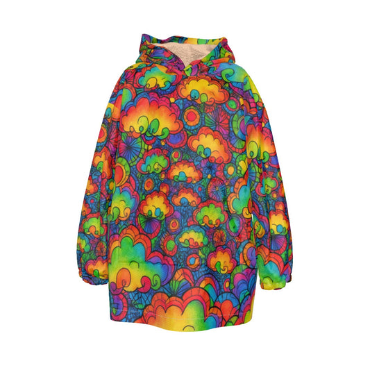 Unisex Kid's Sherpa Fleece Hoodie Blanket