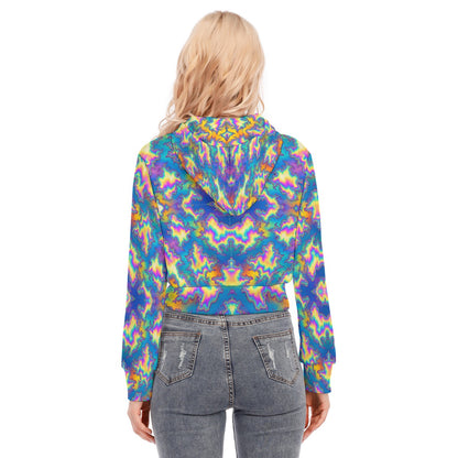 Women's Crop Top Hoodie With Zipper Closure