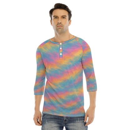 Men's Bracelet Sleeve T-shirt With Button Closure - view 1