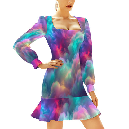 Women's Ruffle Hem Skinny Dress
