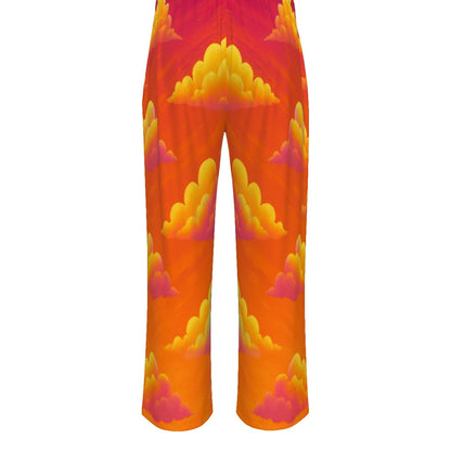 Unisex Knitted Fleece Wide Leg Pants