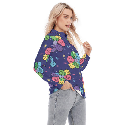 Women's Long Sleeve Blouse With Button Closure