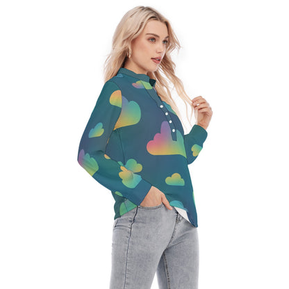 Women's Long Sleeve Blouse With Button Closure