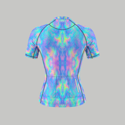 Women's Anti-Slip Raglan Cycling Jersey With Short Sleeve